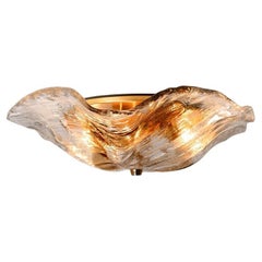 J.T. Kalmar Franken Amber and Clear Flush Mount, Austria, 1960