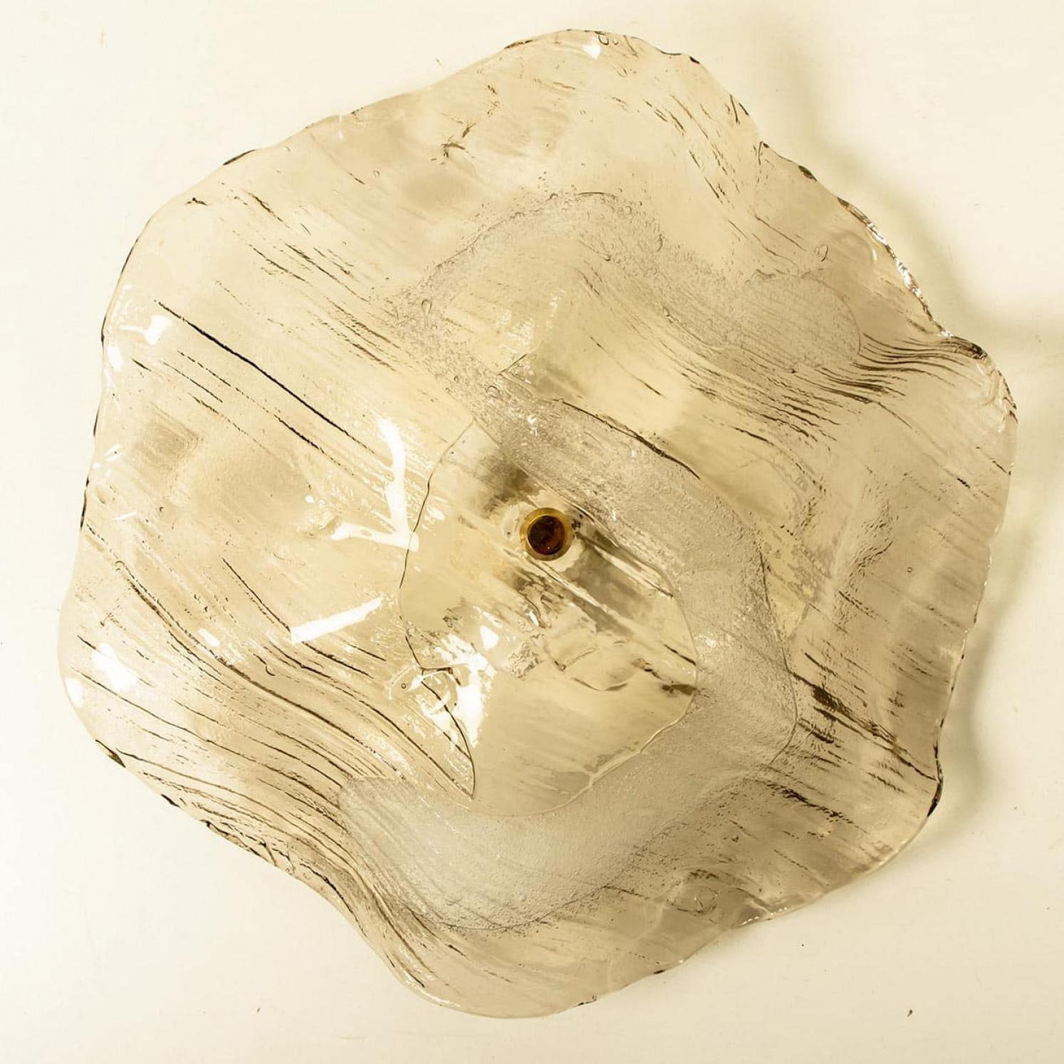 J.T. Kalmar Franken Clear Glass Flush Mounts Wall Lights, 1960 en venta 7