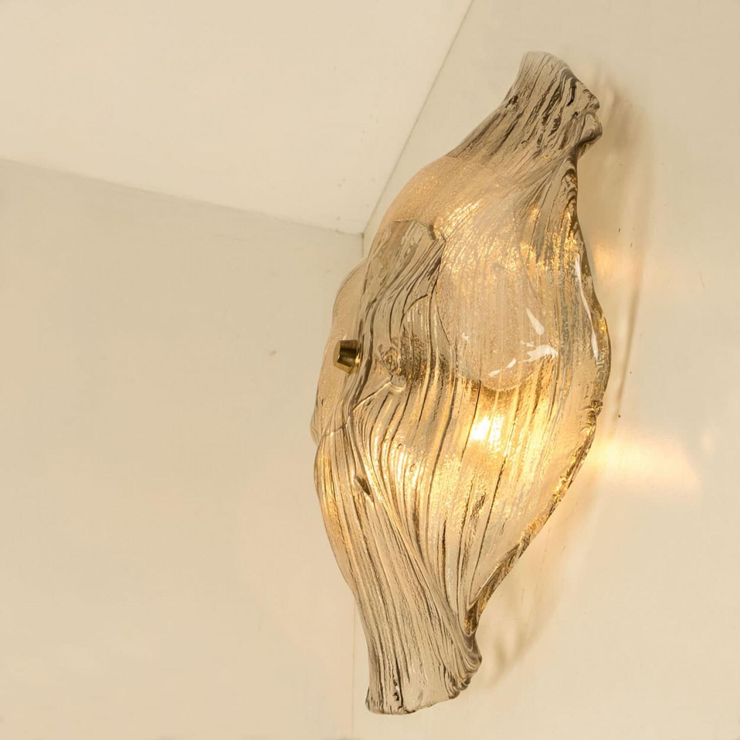 J.T. Kalmar Franken Clear Glass Flush Mounts Wall Lights, 1960 For Sale 8