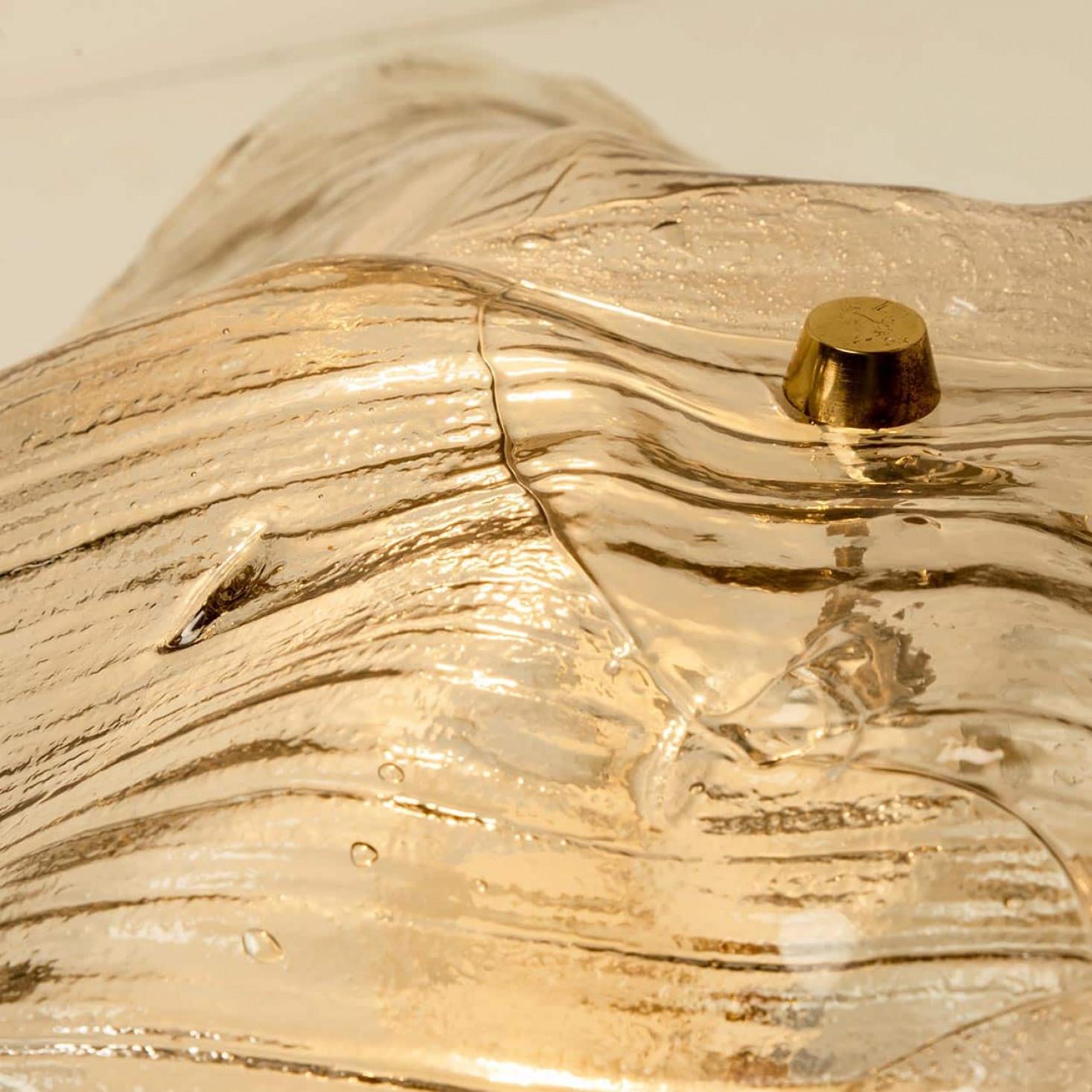 Milieu du XXe siècle J.T. Lampes murales encastrées en verre clair Kalmar Lighting, 1960 en vente