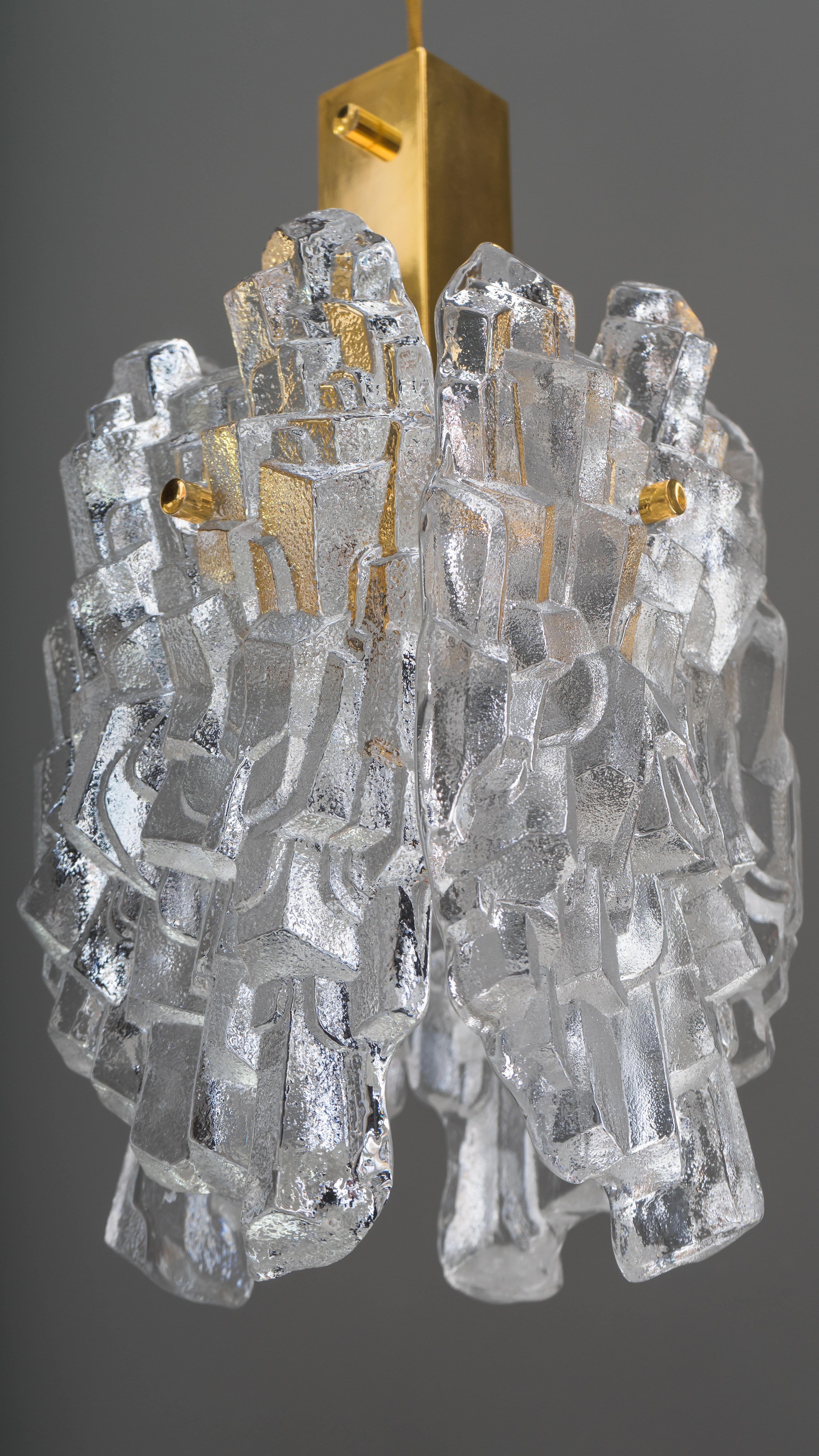 J.T. Kalmar Gilded Iceglass Pendant, circa 1950s 6