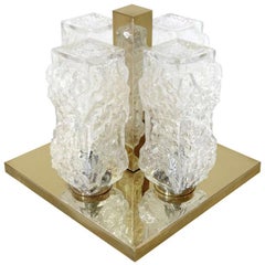 J.T. Plafonnier Kalmar en verre et laiton