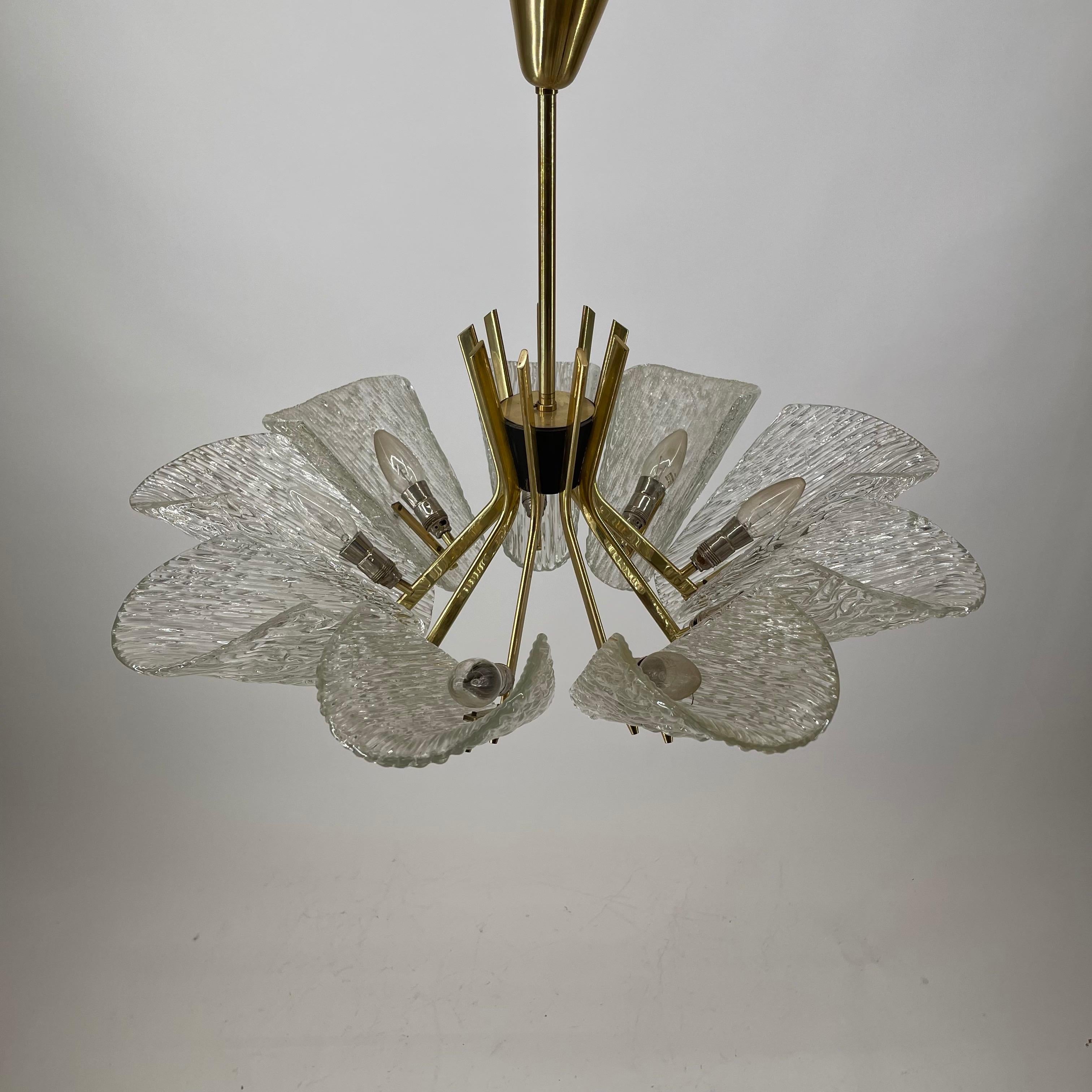 Austrian J.T. Kalmar Glass Chandelier, Austria, 1950s For Sale