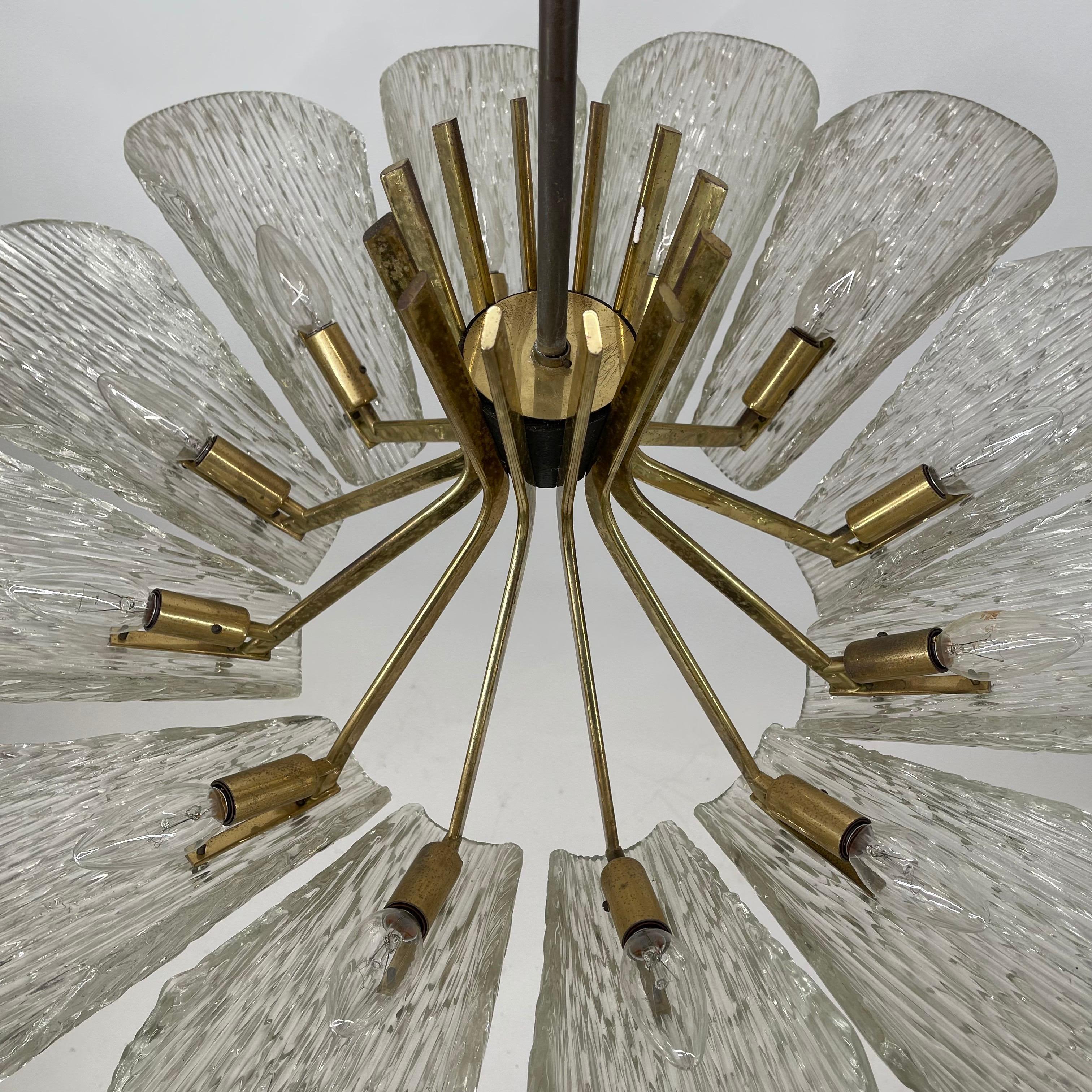 J.T. Kalmar Glass Chandelier, Austria, 1950s 1