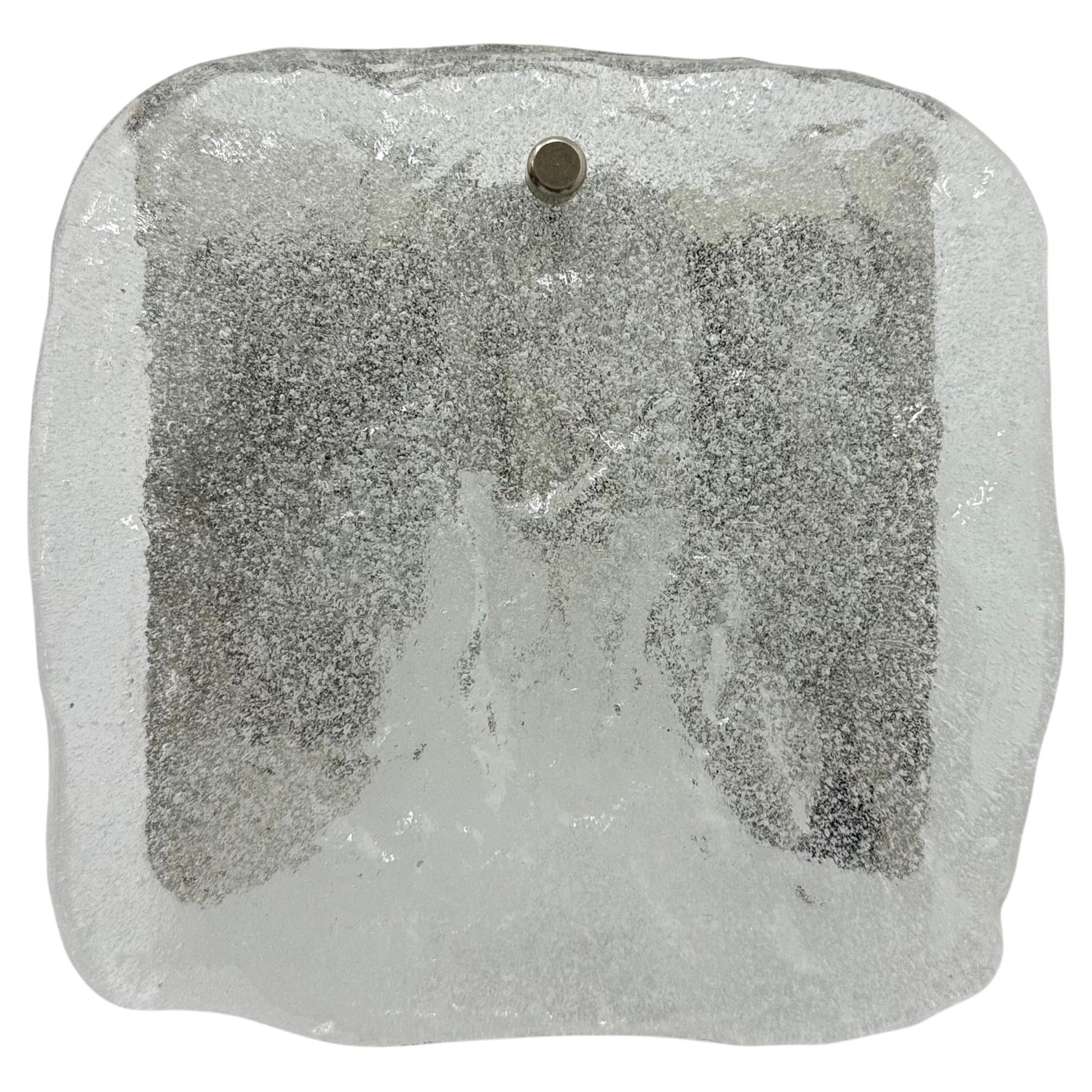 J.T. Aplique de pared de cristal con efecto hielo de Kalmar, década de los 70, Alemania