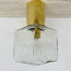 J.T. Kalmar iced glass and brass ceiling lamp , 1970s