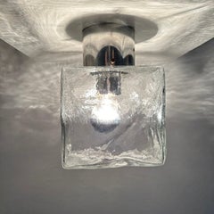 J.T. Plafonnier Kalmar en verre glacé , 1970