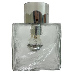 J.T. Kalmar iced glass ceiling lamp , 1970s
