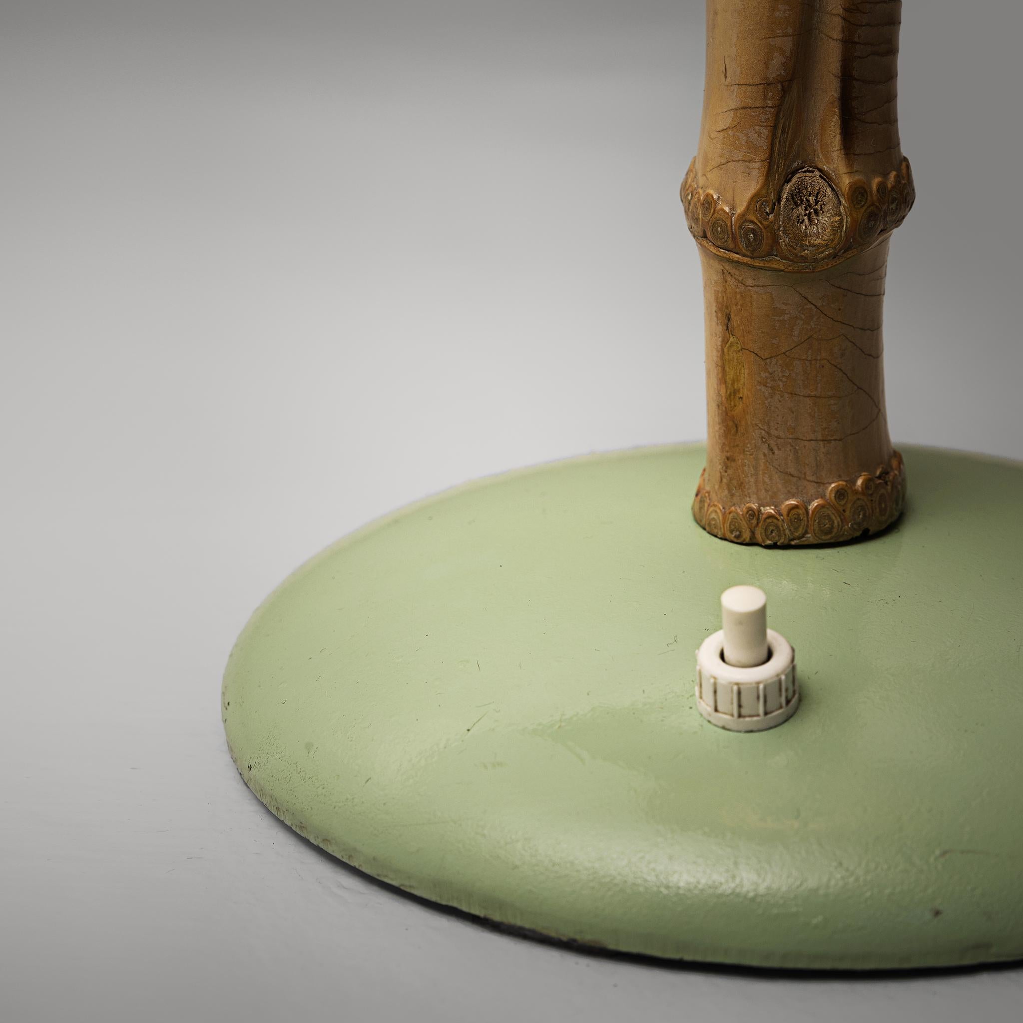J.T. Kalmar 'Karla' Bamboo Green Table Lamp In Good Condition In Waalwijk, NL