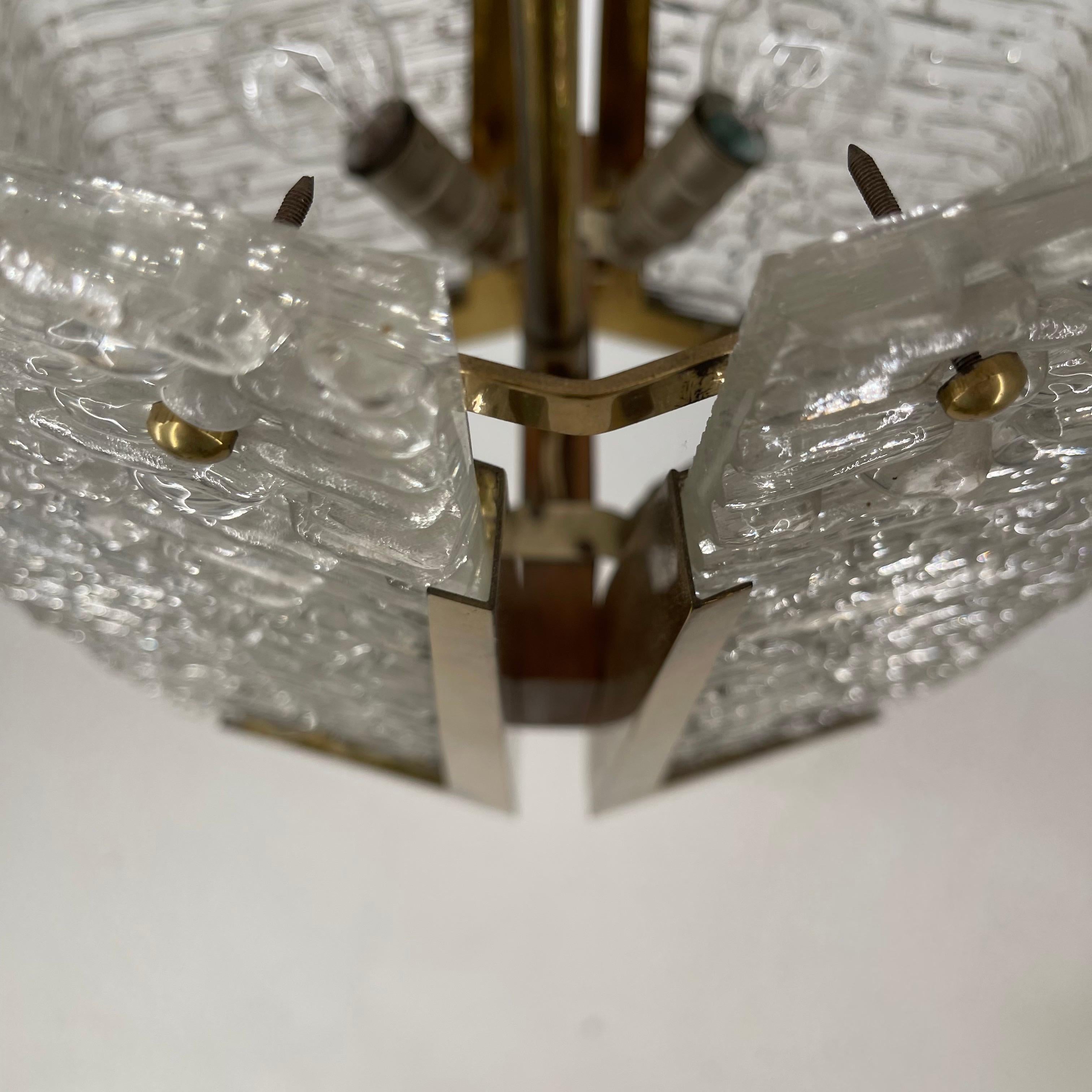 J.T. Kalmar Laterne Glass Chandelier, Austria 1960s For Sale 5