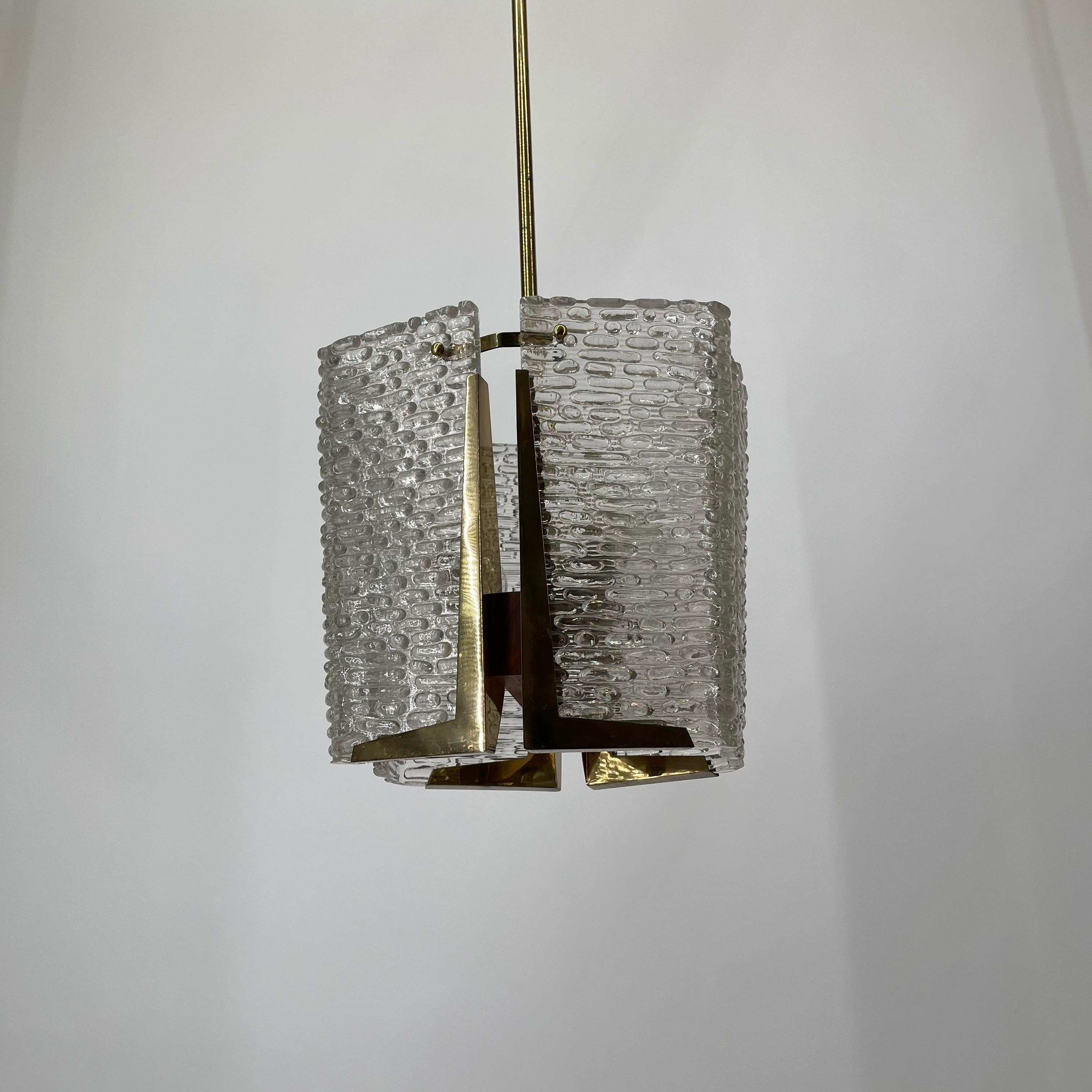 J.T. Kalmar Laterne glass chandelier, Austria, 1960s.