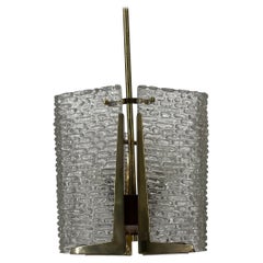 J.T. Kalmar Laterne Glass Chandelier, Austria 1960s
