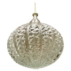 J.T. Kalmar mid-century Pendant glass Ice Frost Austria, 1960