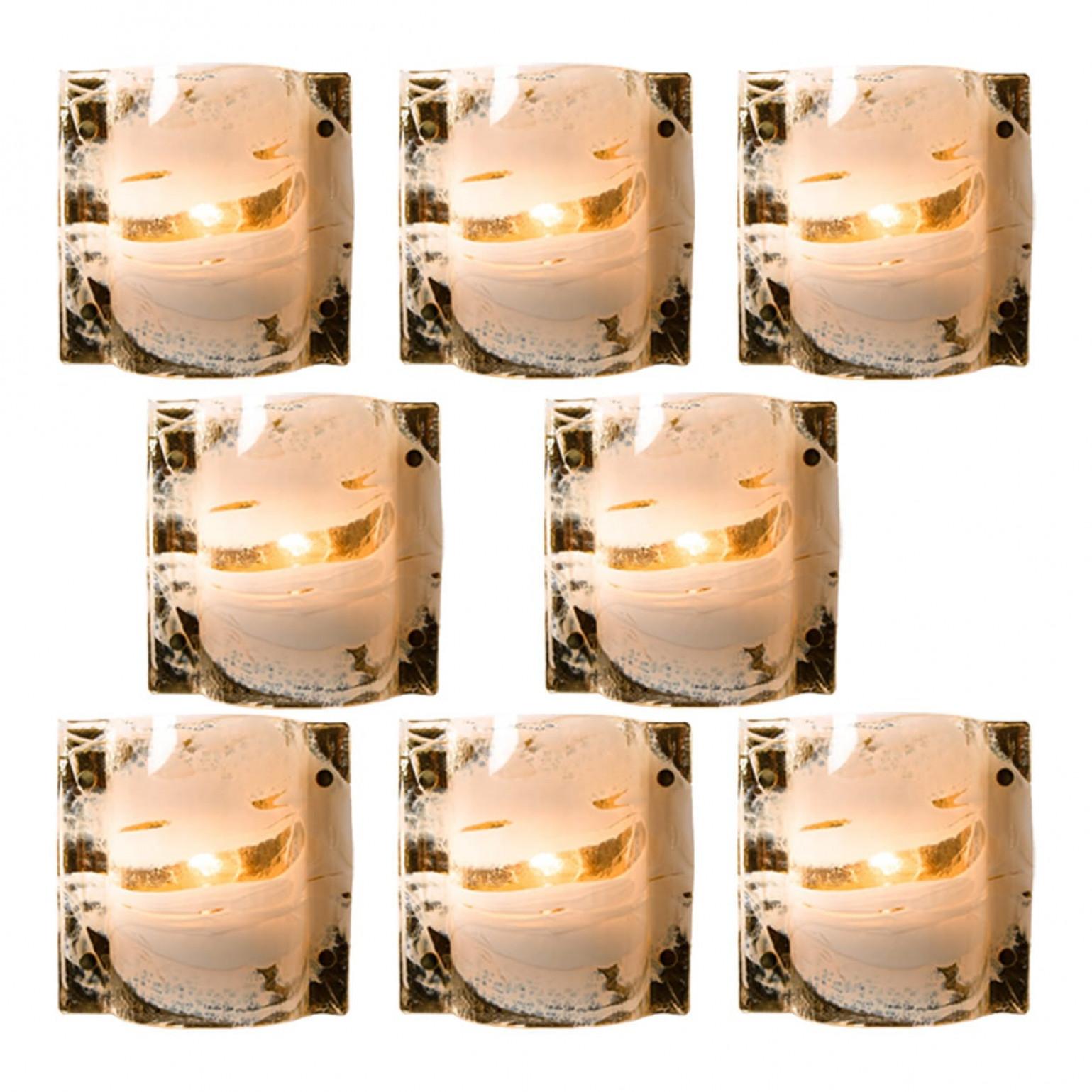 J.T. Kalmar Murano Glass Brass Sconces, Austria, 1960 For Sale 6