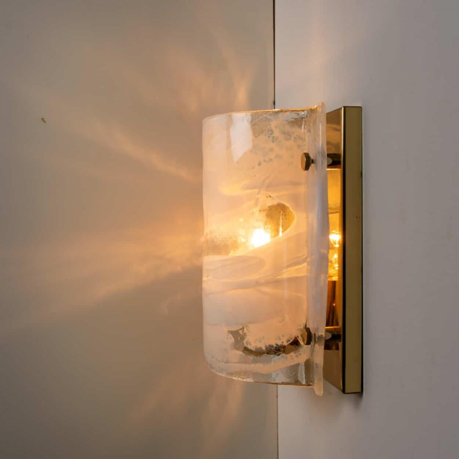 J.T. Apliques de latón de cristal de Murano Kalmar, Austria, 1960 en venta 5