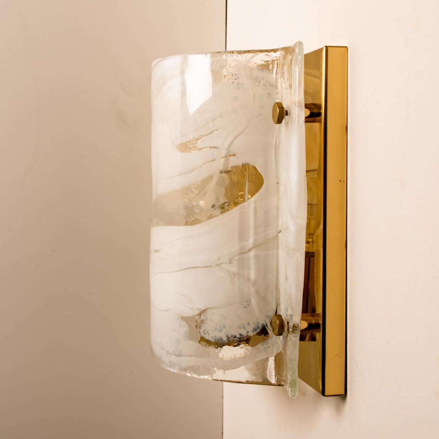 J.T. Kalmar Murano Glass Brass Sconces, Austria, 1960 For Sale 1