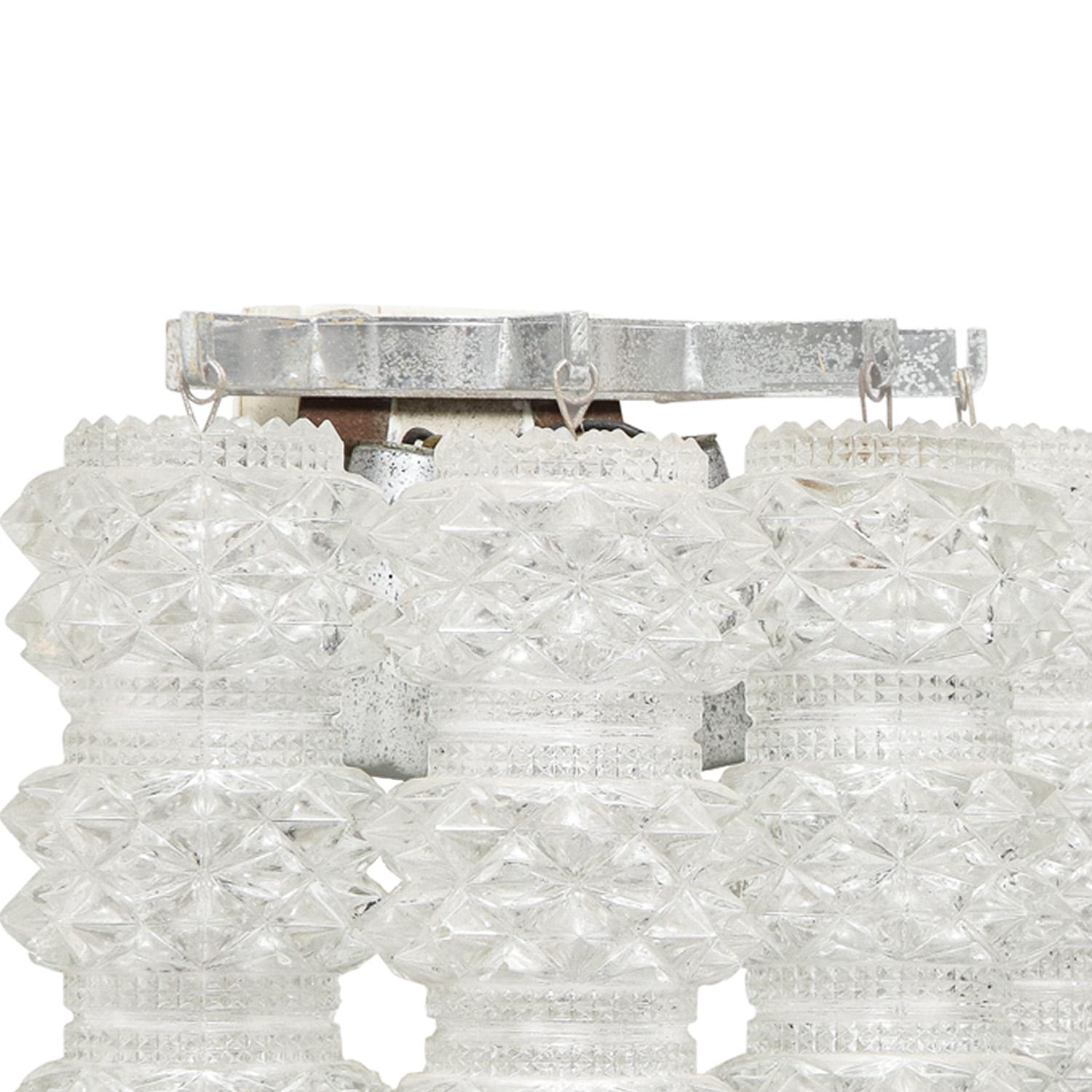 Austrian J.T. Kalmar Pair of Sconces in Cut Glass Crystal 1960s For Sale