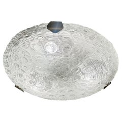 J.T. Kalmar Patterned Convex Glass Flush Mount 1960s
