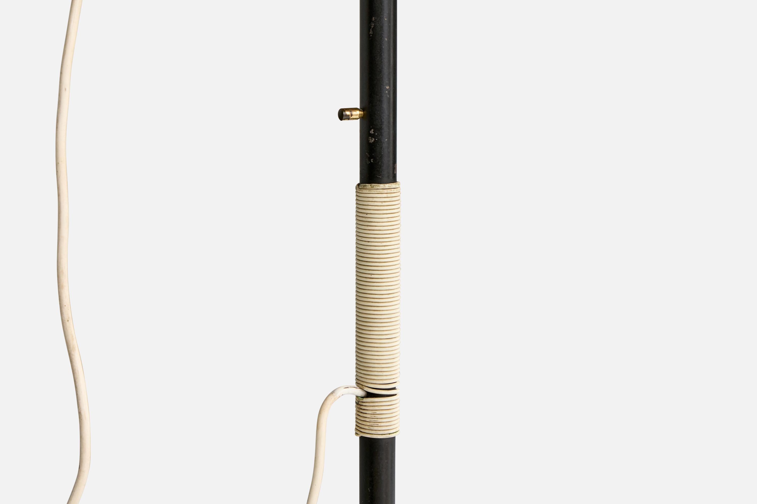 J.T. Kalmar, Pelikan, Floor Lamp, Brass, Metal, Fabric, Austria, 1950s im Angebot 1