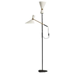 J.T. Kalmar, "Pelikan" Floor Lamp, Metal, Brass, Austria, 1950s