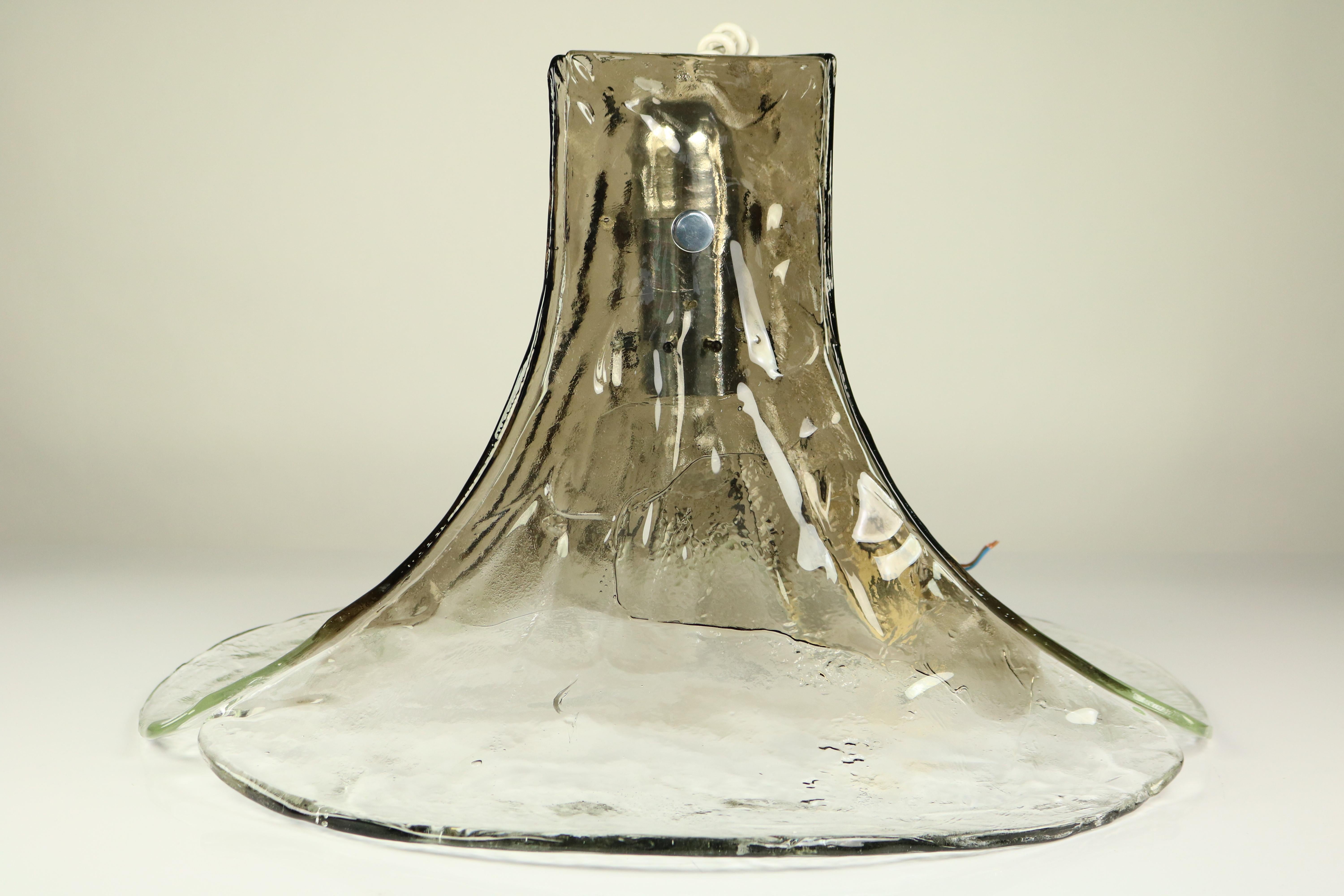 J.T. Kalmar Pendant Light Glass Leaf Chandelier Midcentury Lamp Austria, 1960s For Sale 1
