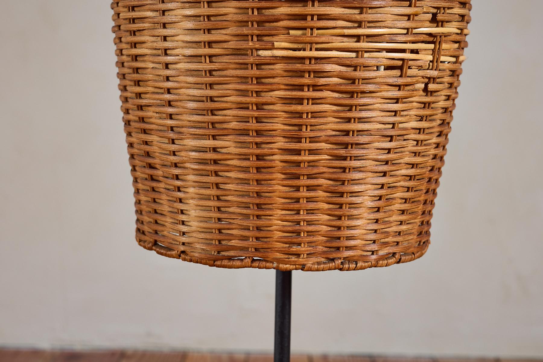 J.T. Kalmar Rattan Floor Lamp For Sale 4