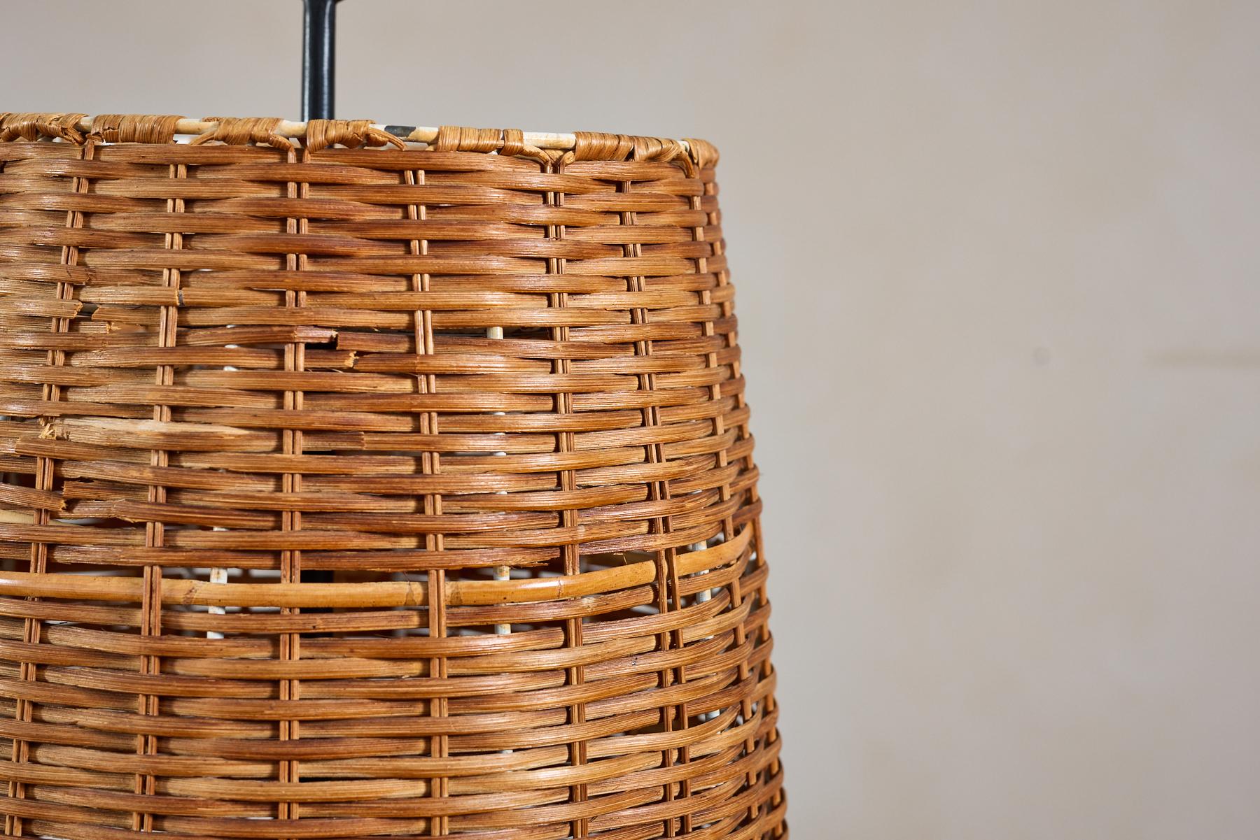 J.T. Kalmar Rattan Floor Lamp For Sale 5