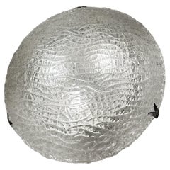 JT Kalmar Rippled Glass Flush Mount Ceiling Fixture, Smaller Model, 1960s