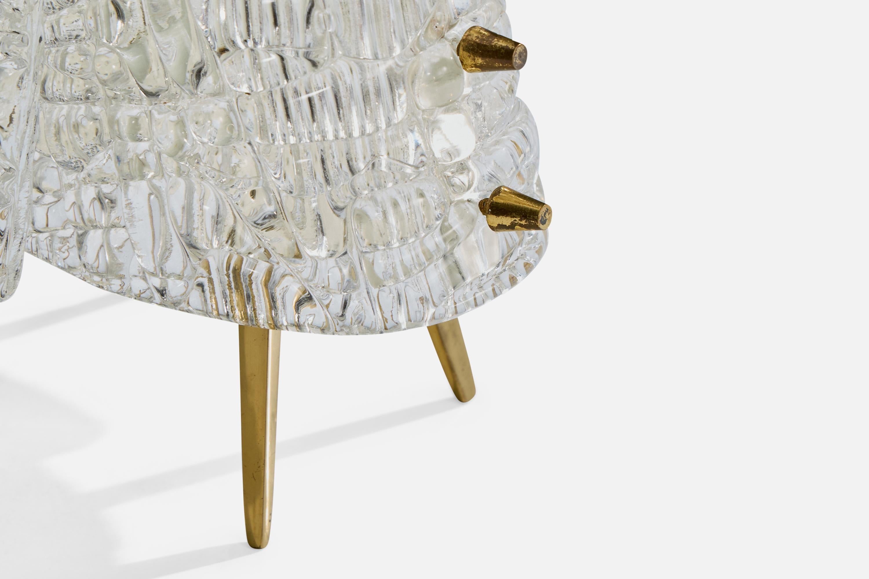 J.T. Kalmar, lampe de table, laiton, verre, Autriche, années 1960 en vente 3