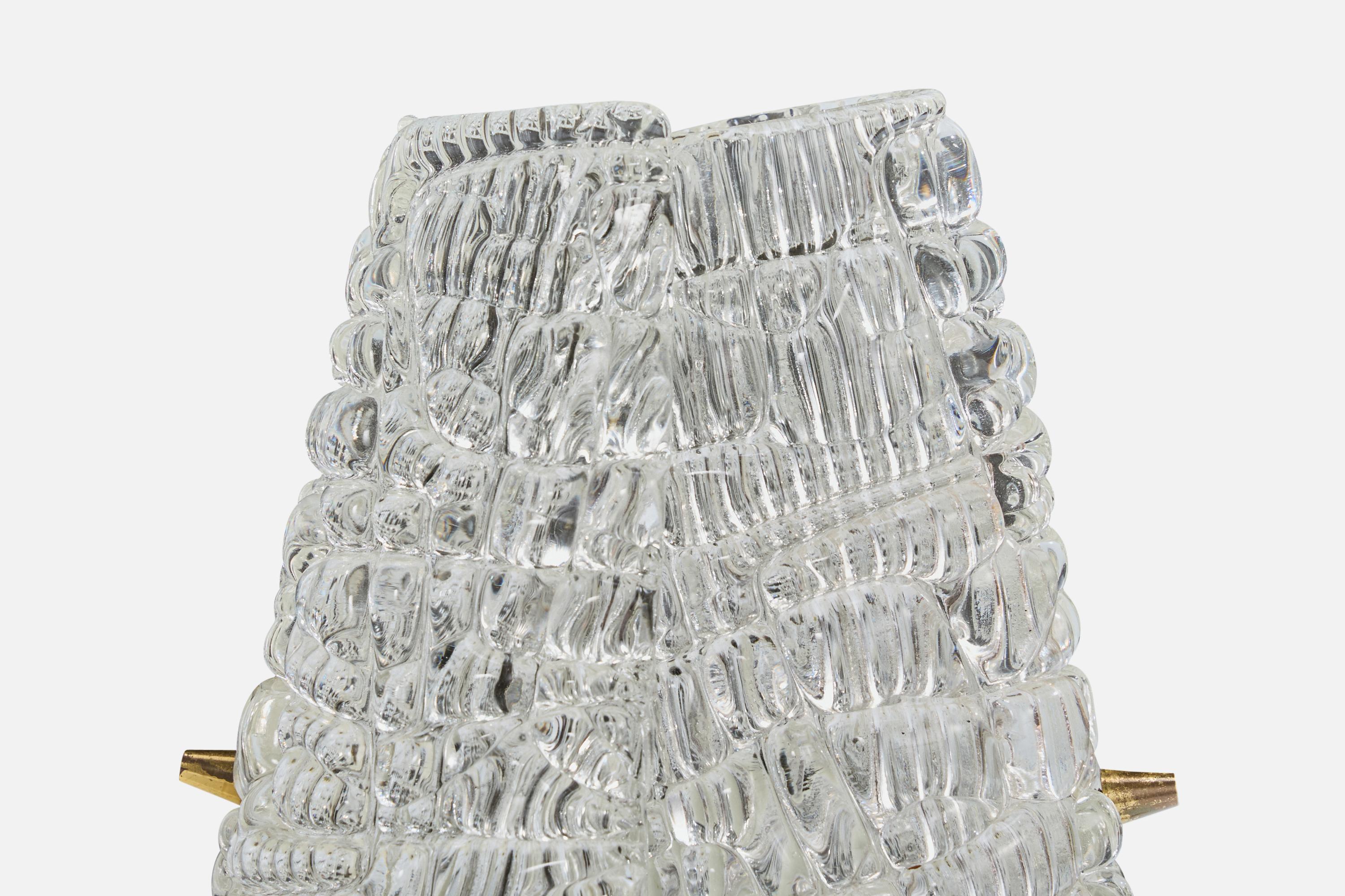 Laiton J.T. Kalmar, lampe de table, laiton, verre, Autriche, années 1960 en vente