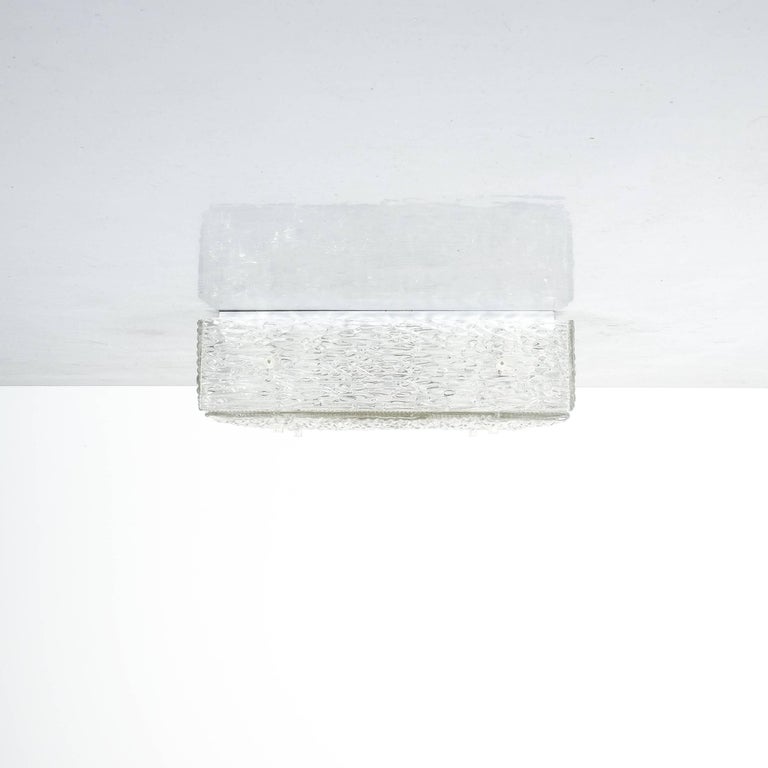 J T Kalmar Textured Glass Ceiling Light Flush Mount