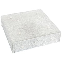 J.T. Kalmar Textured Glass Ceiling Light Flush Mount, Austria, 1960