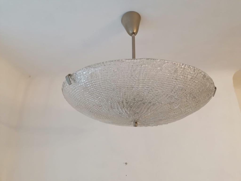 J.T. Kalmar Textured Glass Ceiling Light For Sale 3