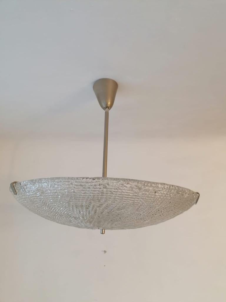 J.T. Kalmar Textured Glass Ceiling Light For Sale 4