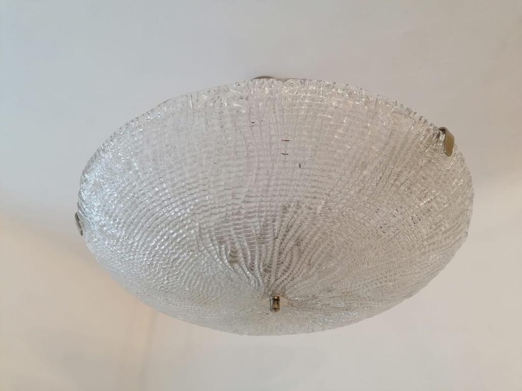 Mid-Century Modern J.T. Kalmar Textured Glass Ceiling Light For Sale