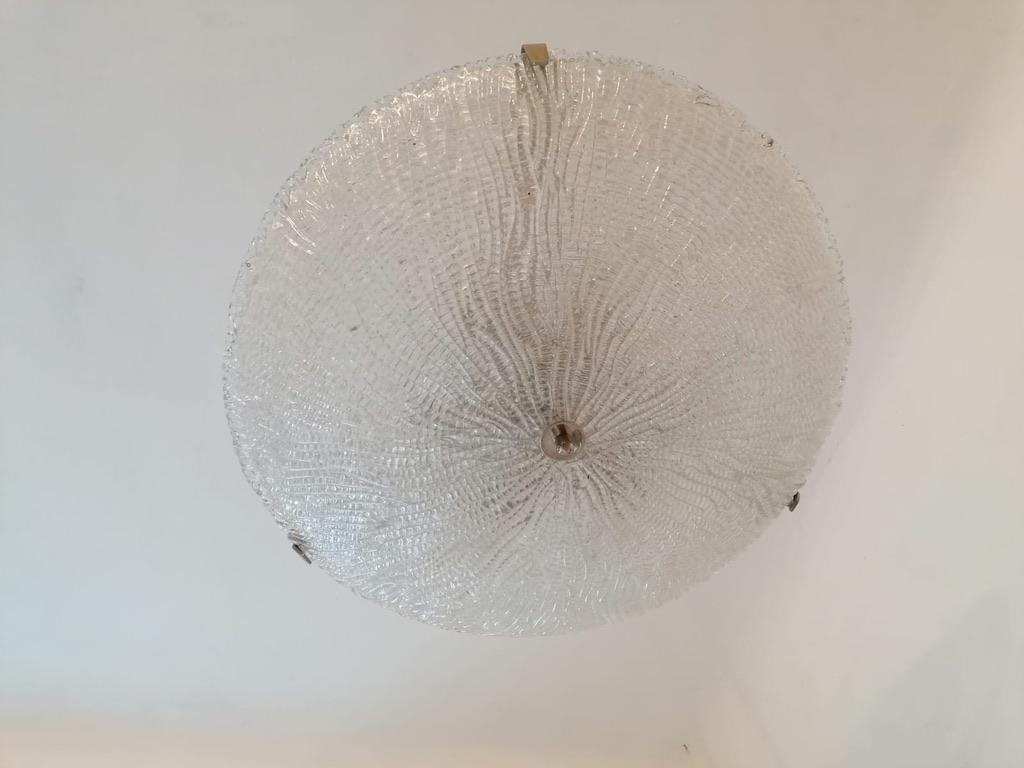 Austrian J.T. Kalmar Textured Glass Ceiling Light For Sale