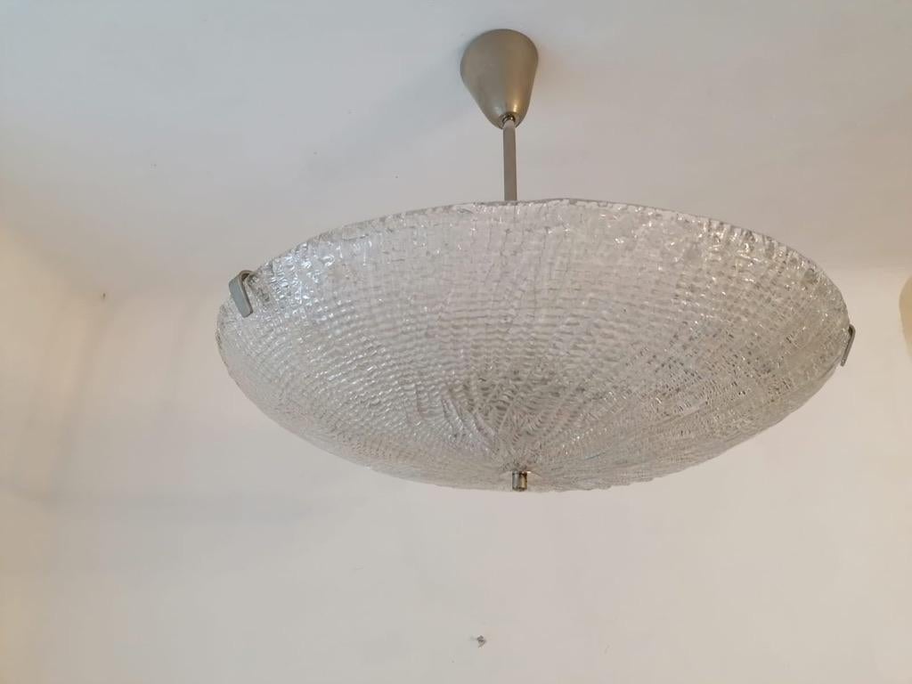 J.T. Kalmar Textured Glass Ceiling Light For Sale 2