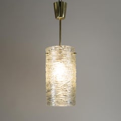 J.T. Kalmar Textured Glass Pendant, 1950s