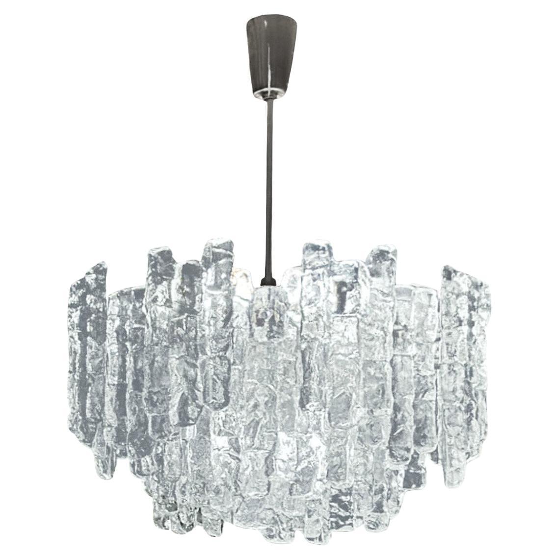 Pendentif Kalmar en verre de glace à niveaux 1960