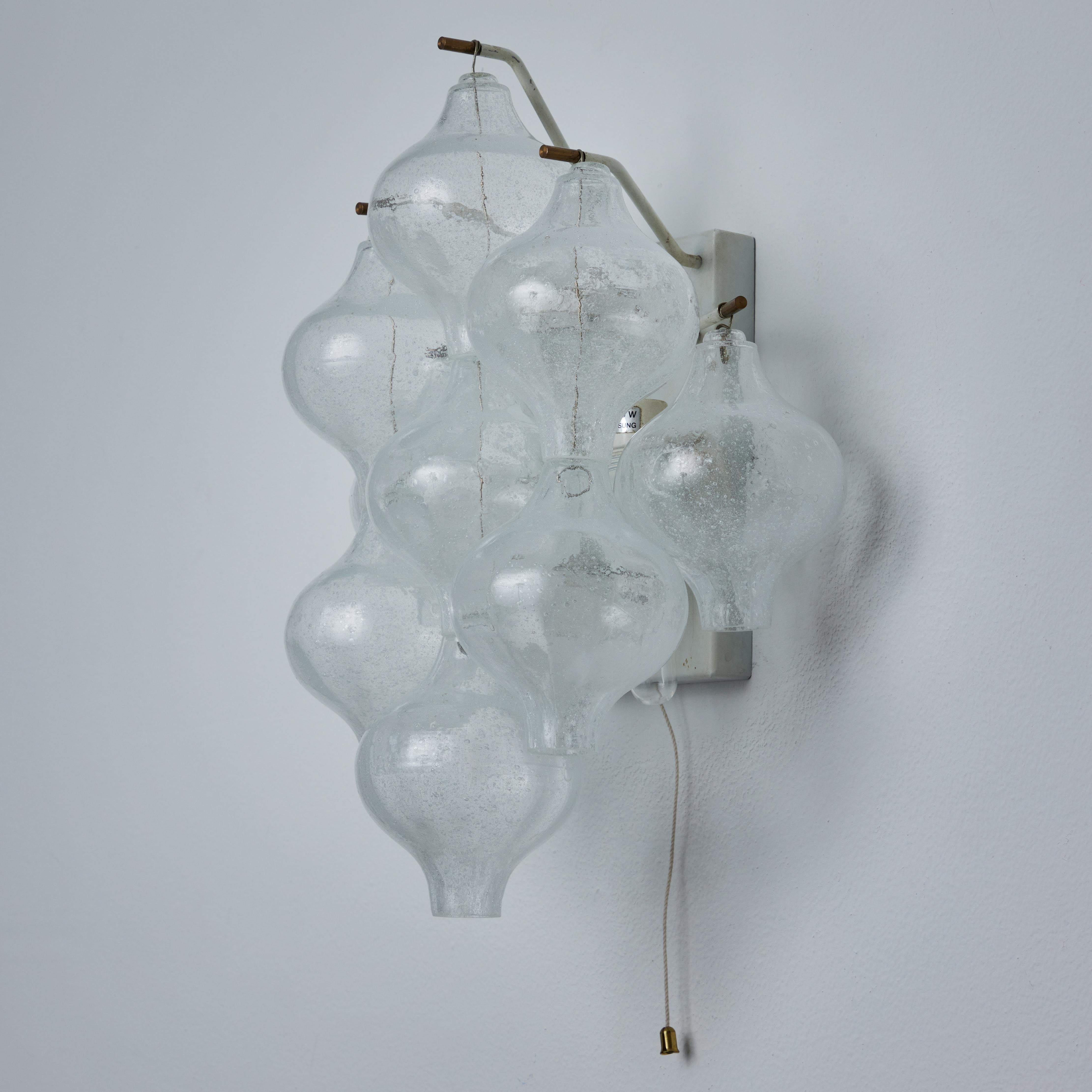 Mid-20th Century JT Kalmar 'Tulipan 9WA' 9-Globe Blown Murano Glass Wall Sconce  For Sale