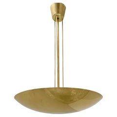 J.T. KALMAR Uplight Ceiling Brass Lamp, Chandelier, Mod. 8585, 1960s, Austria