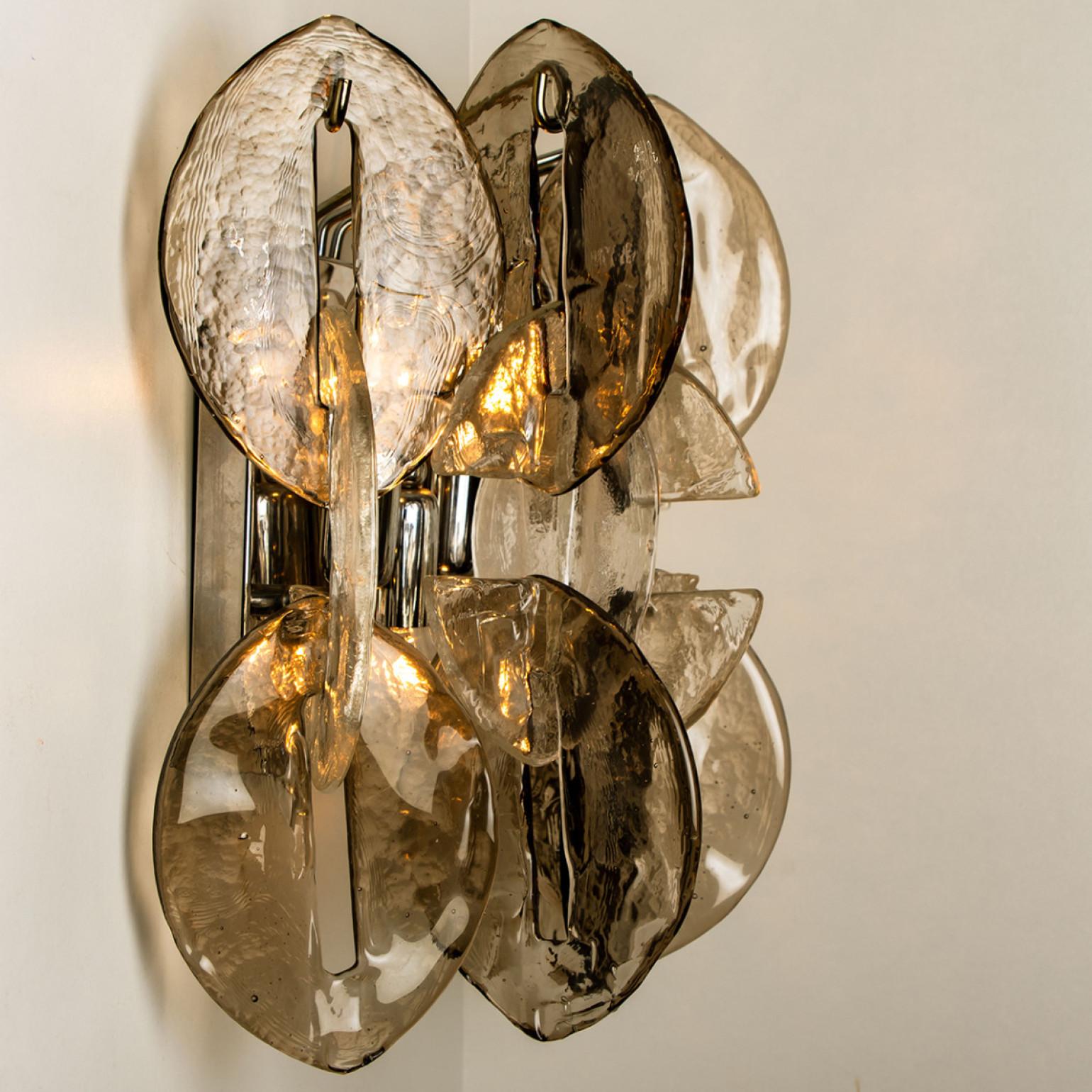 Other J.T. Kalmar Wall Light Fixtures Chrome with Clear and Smoked Glass