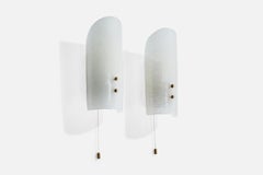 J.T. Kalmar, Wall Lights, Glass, Brass, Austria, 1960s