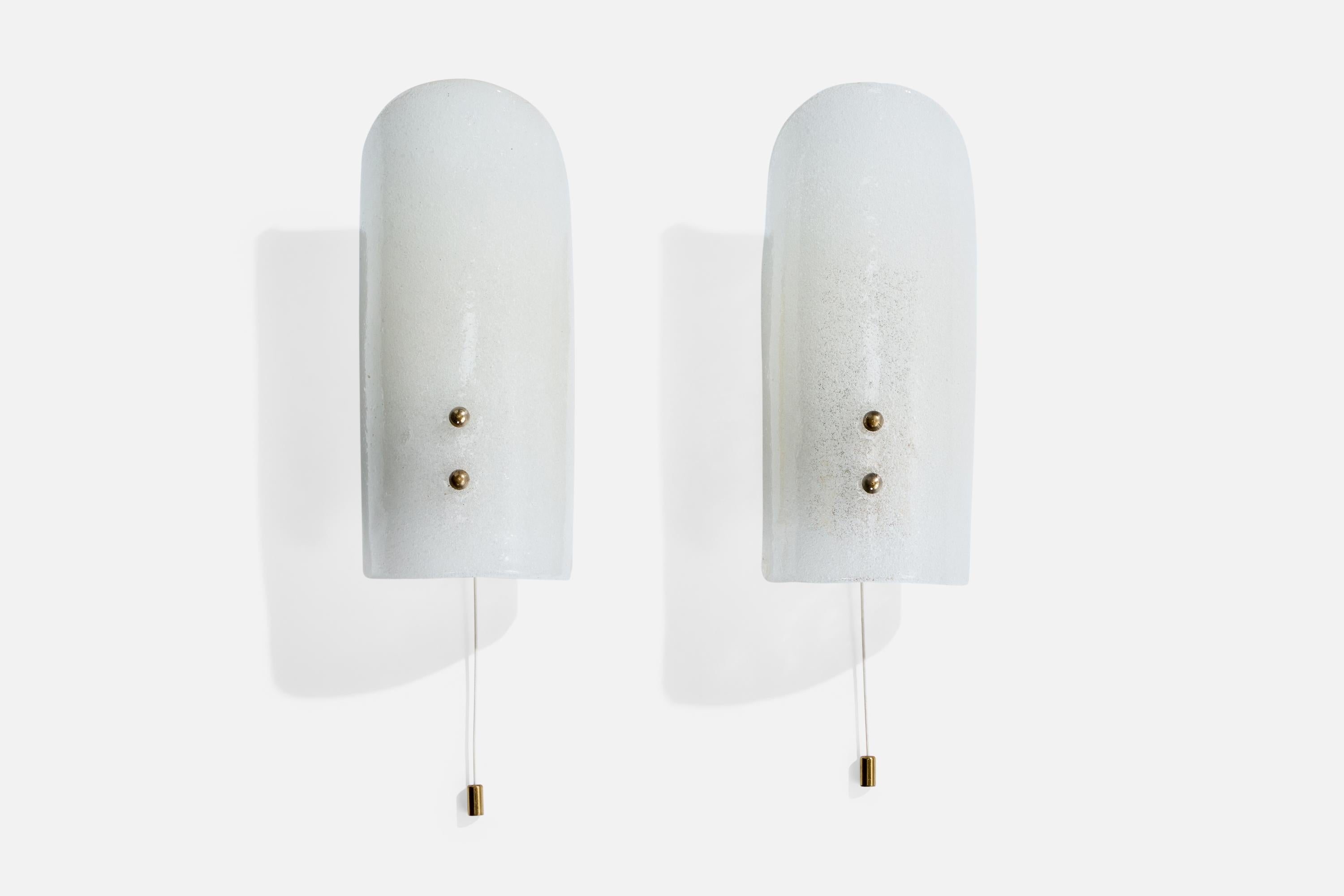 J.T. Kalmar, Apliques, Vidrio, Latón, Austria, Años 60 Austríaco en venta