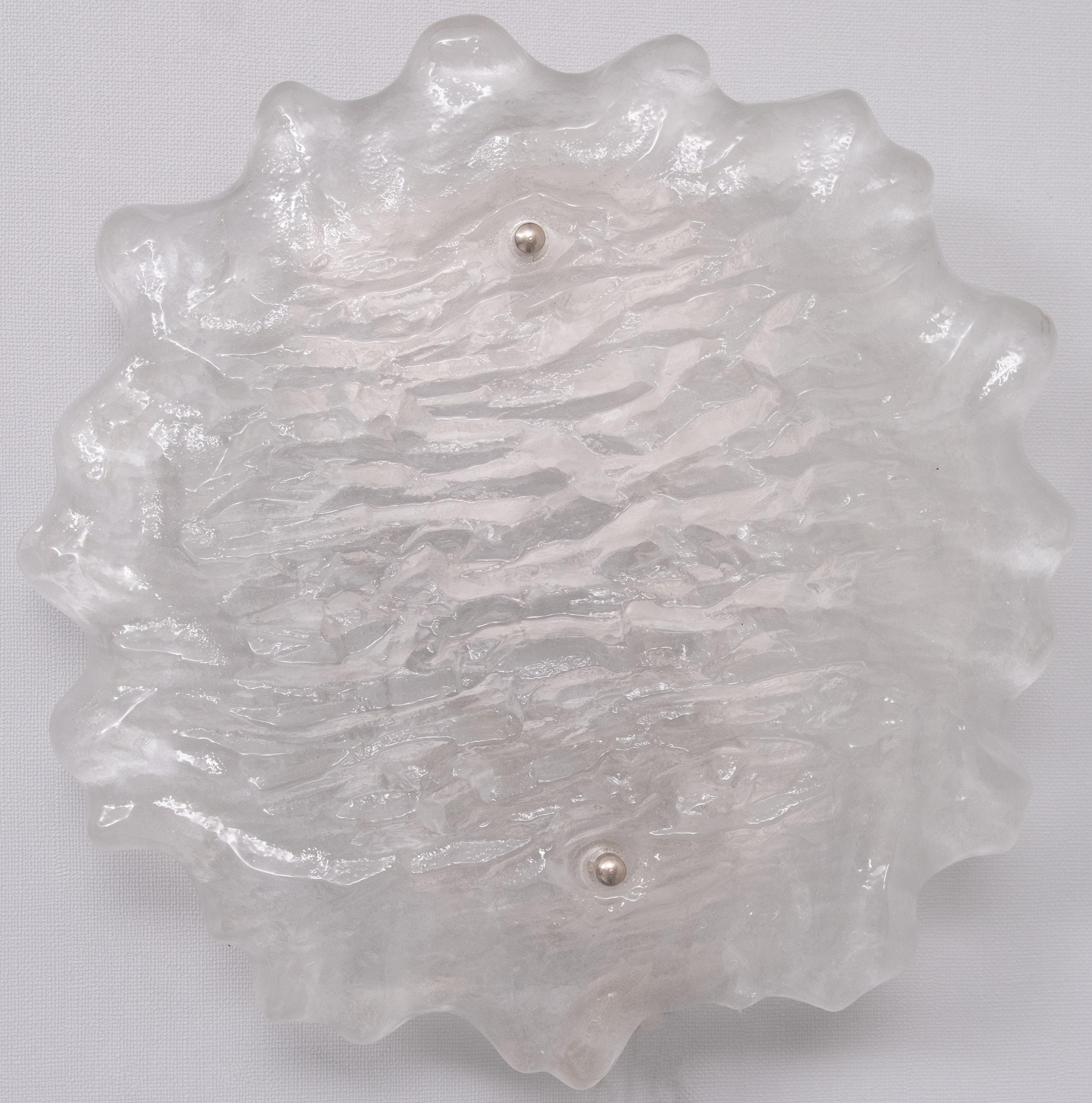 Mid-20th Century J.T. Kalmer Frosted Glass wall lamp 1960s  Austria  For Sale