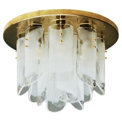 J.T. Kalmer large Brass Ice Glass Chandelier