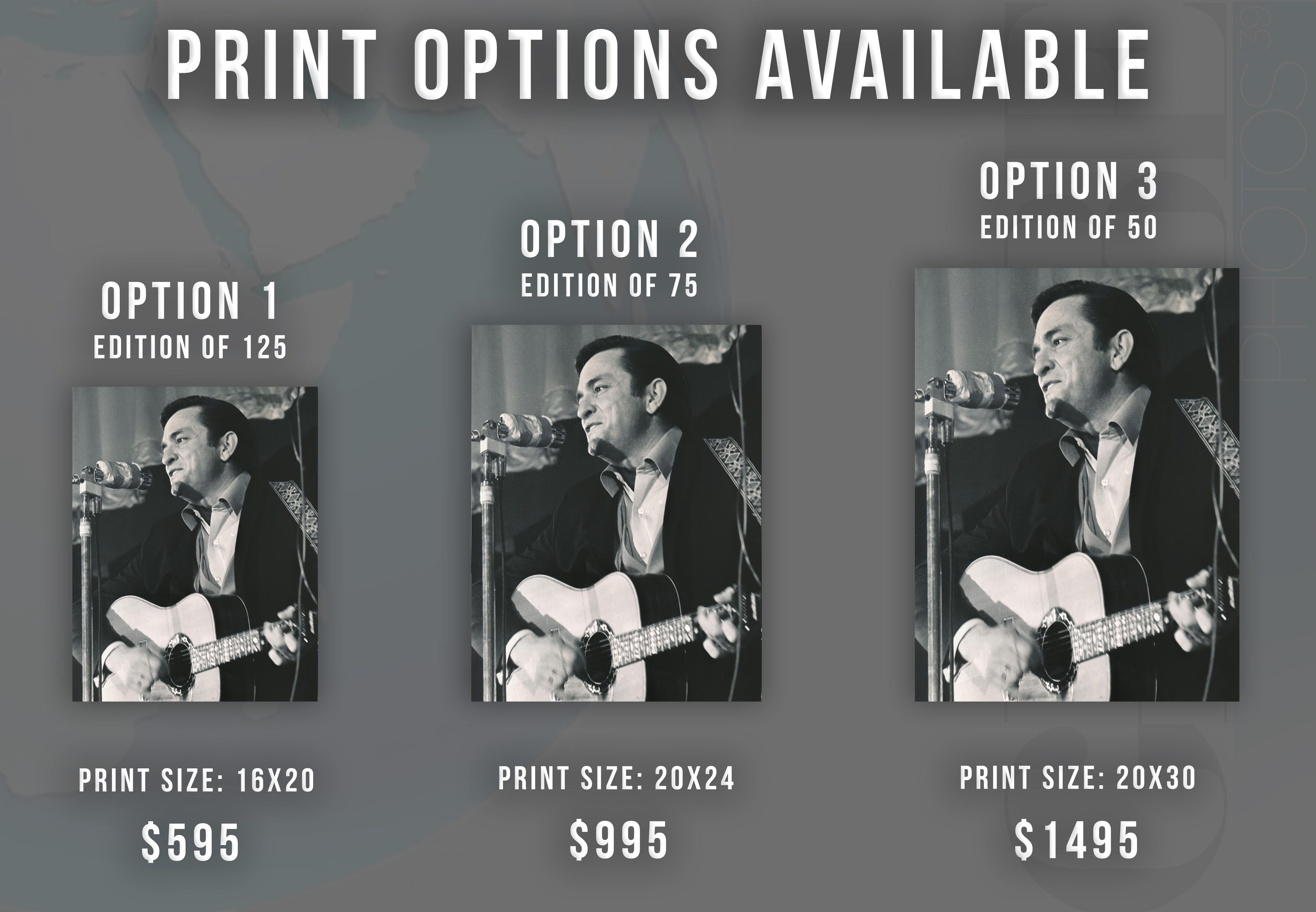 Johnny Cash Performing on Stage Fine Art Print - Photograph by J.T. Phillips