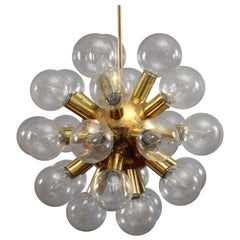 Vintage J.T.Kalmar Brass Chandelier Manufactured in Austria, 1970