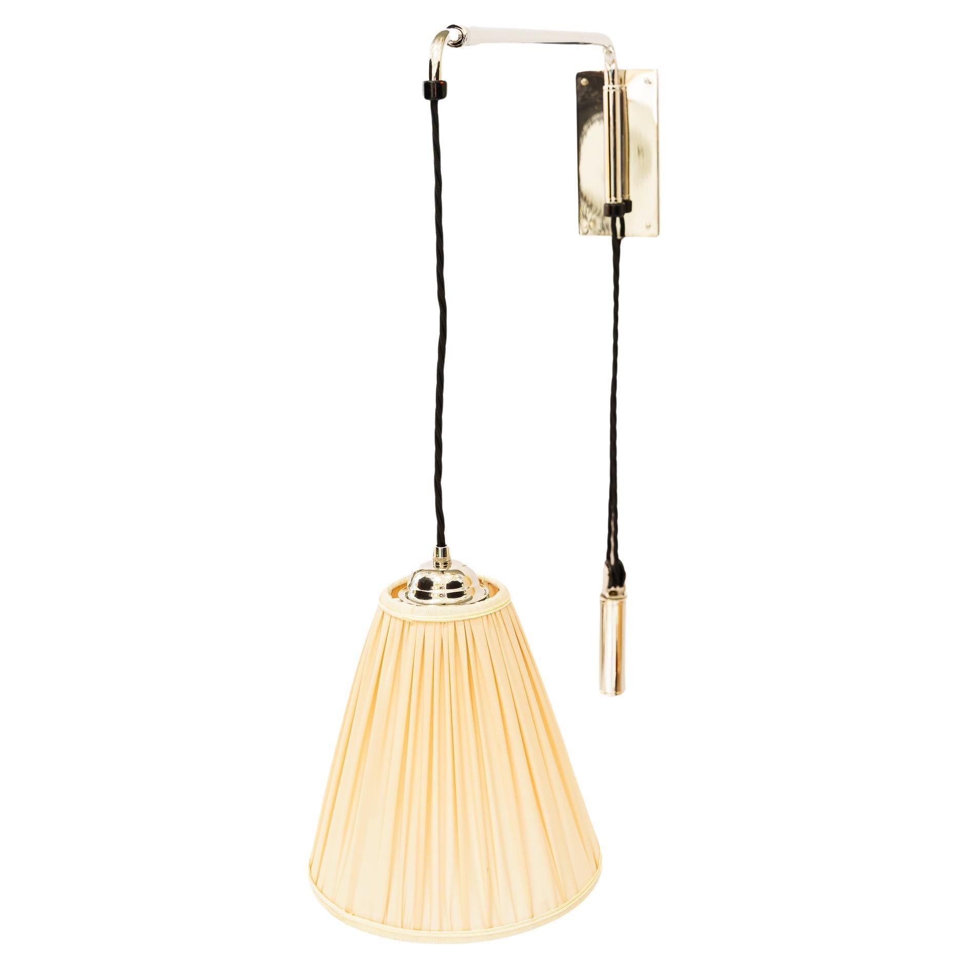 J.T.Kalmar extendable and swiveling nickel wall lamp vienna around 1950s For Sale