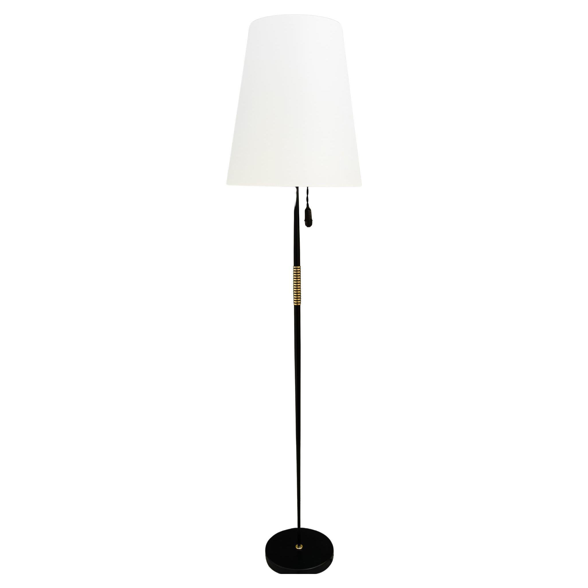 J.T.Kalmar floor lamp with fabric shade vienna around 1950s